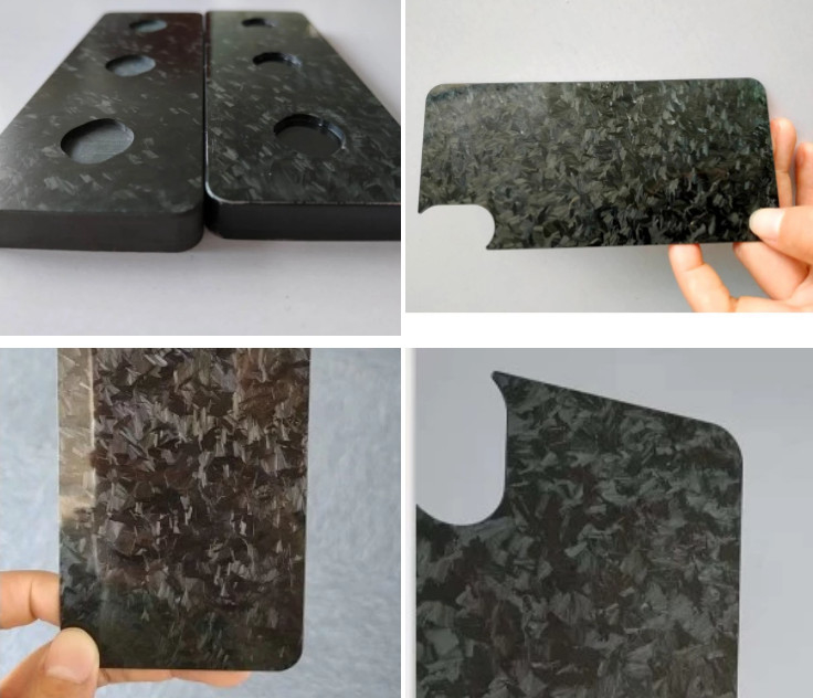 Geschmiedeter zusammengesetztes Kohlenstoff-Faser-Blatt kundenspezifischer Cnc, der Matt/glattes Oberflächenende schneidet